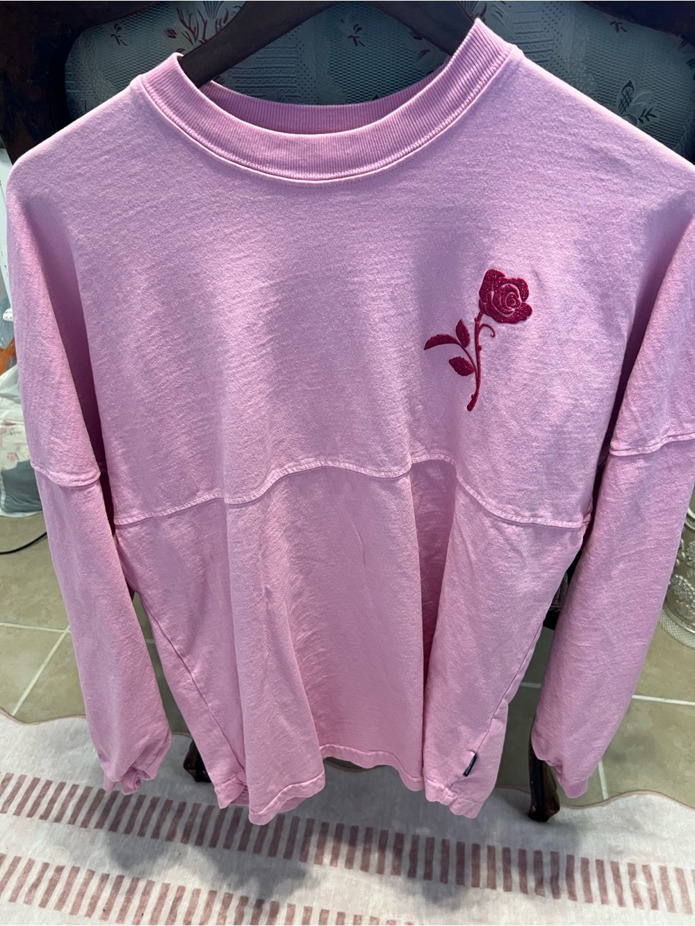 Pink Disney Aurora Spirit Jersey with Embroidered Rose